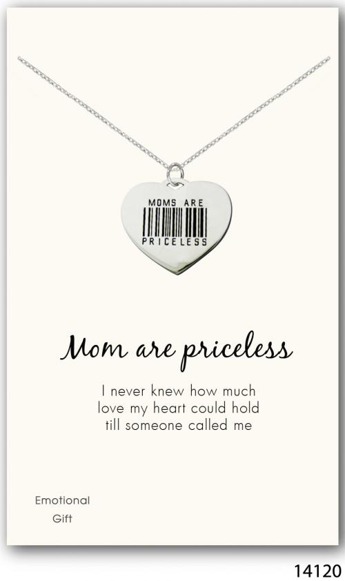 Moms are priceless silver pendant